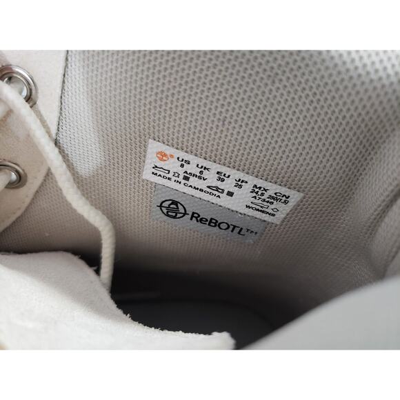 NEW Size 8 TIMBERLAND Sky 6-Inch Lace Up White Nubuck Platform Boots Punk Grunge - Picture 6 of 8